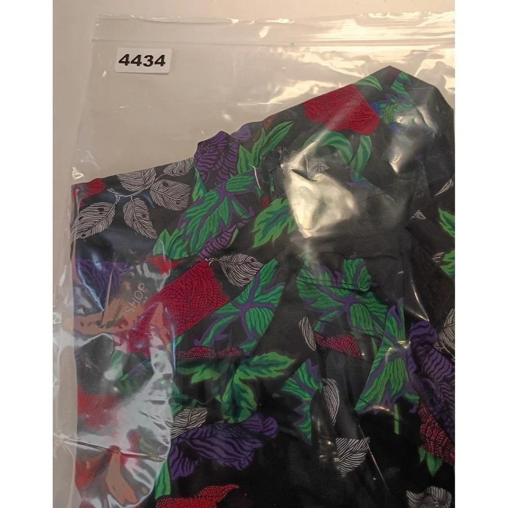 Topshop Floral Maxi Skirt Black Red Purple High Waisted Pleated Size US 4 NWOT